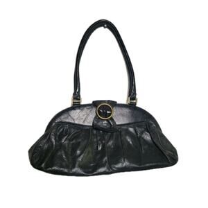 HOBO International Dark Gray leather purse double handle top satchel handbag